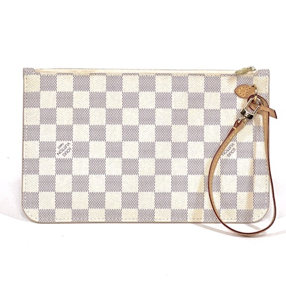 Louis Vuitton Damier Azur Beige Neverfull MM Pochette wristlet - Picture 2 of 8